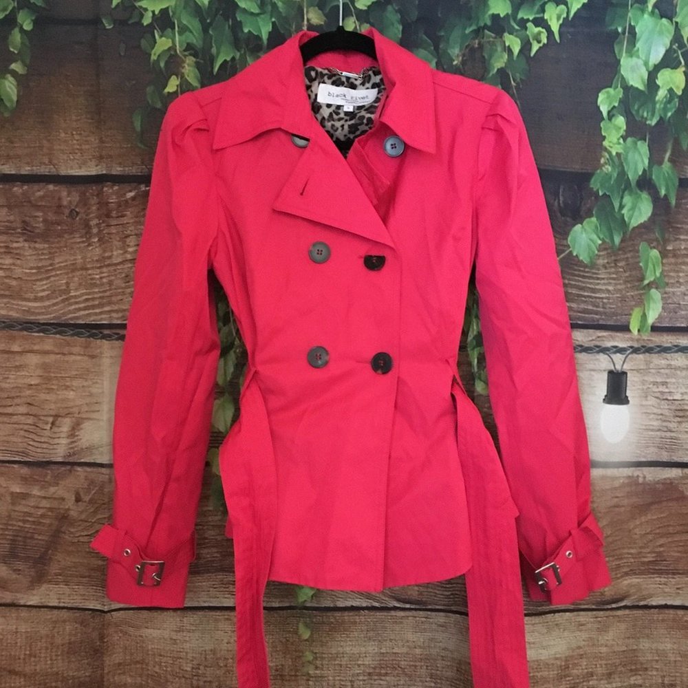 🌧Pink Trench Coat, Black Rivet - Picture 10 of 12